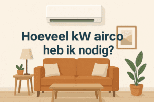 Airco binnenunit in woonkamer – berekening airco kW vermogen – KW-Airco